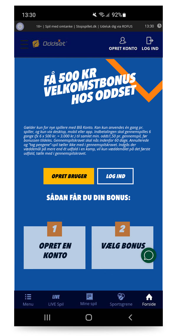 Danskespil app bonus